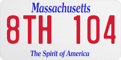 MA license plate 8TH104