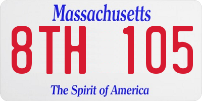 MA license plate 8TH105