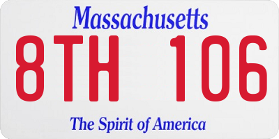 MA license plate 8TH106