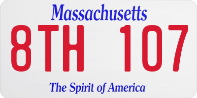 MA license plate 8TH107