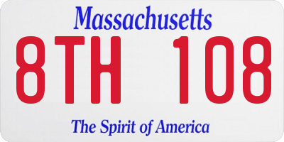 MA license plate 8TH108