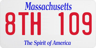 MA license plate 8TH109