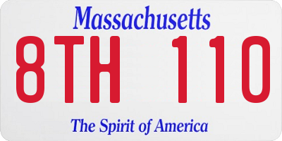 MA license plate 8TH110