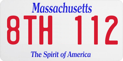 MA license plate 8TH112