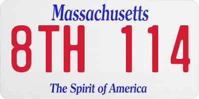 MA license plate 8TH114