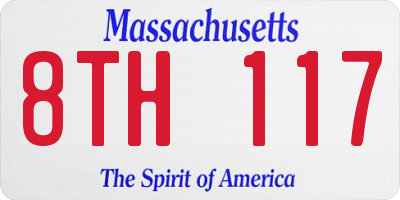 MA license plate 8TH117