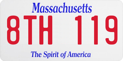 MA license plate 8TH119