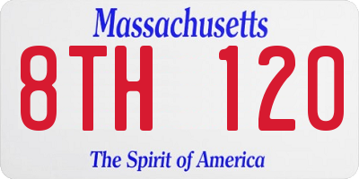 MA license plate 8TH120