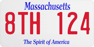 MA license plate 8TH124