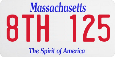 MA license plate 8TH125