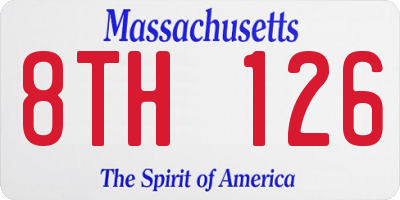 MA license plate 8TH126