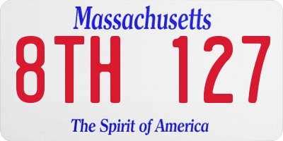 MA license plate 8TH127