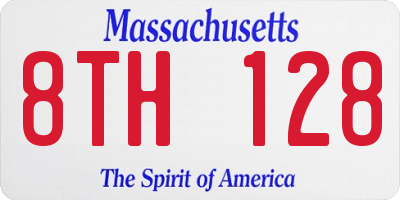 MA license plate 8TH128