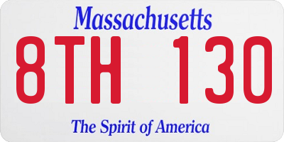 MA license plate 8TH130