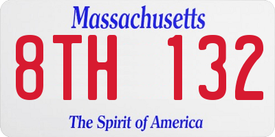 MA license plate 8TH132