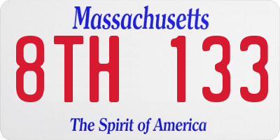 MA license plate 8TH133