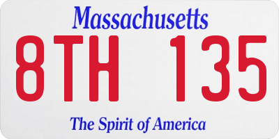 MA license plate 8TH135