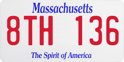 MA license plate 8TH136