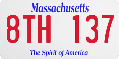 MA license plate 8TH137
