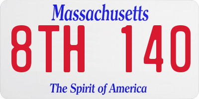MA license plate 8TH140