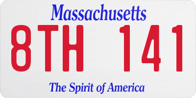 MA license plate 8TH141