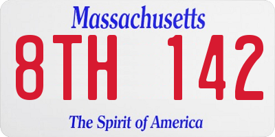 MA license plate 8TH142