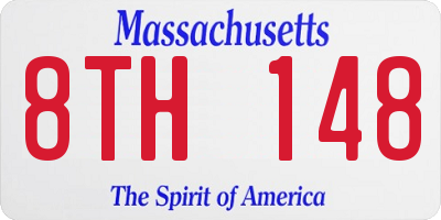 MA license plate 8TH148