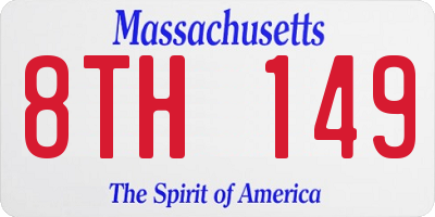 MA license plate 8TH149