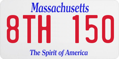MA license plate 8TH150