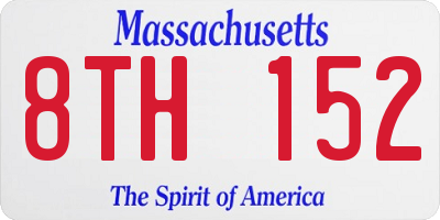 MA license plate 8TH152