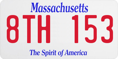 MA license plate 8TH153