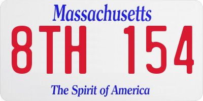MA license plate 8TH154