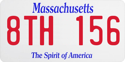 MA license plate 8TH156