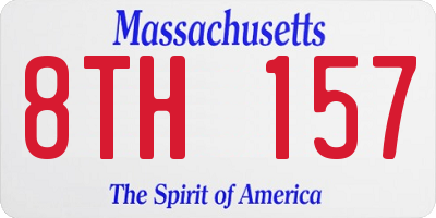 MA license plate 8TH157