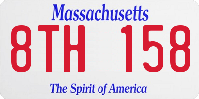 MA license plate 8TH158