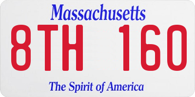 MA license plate 8TH160
