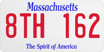 MA license plate 8TH162