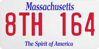 MA license plate 8TH164