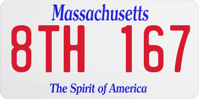MA license plate 8TH167