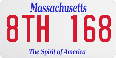 MA license plate 8TH168