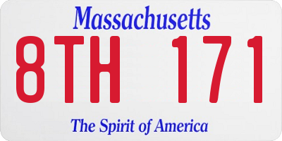 MA license plate 8TH171