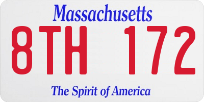 MA license plate 8TH172