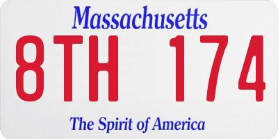 MA license plate 8TH174