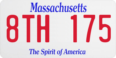 MA license plate 8TH175