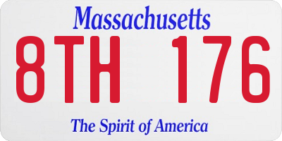 MA license plate 8TH176