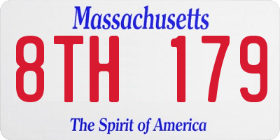 MA license plate 8TH179
