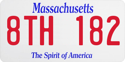 MA license plate 8TH182