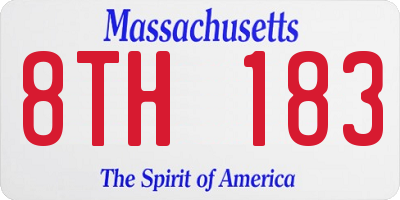 MA license plate 8TH183
