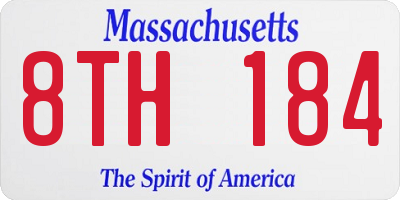 MA license plate 8TH184