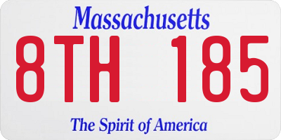 MA license plate 8TH185